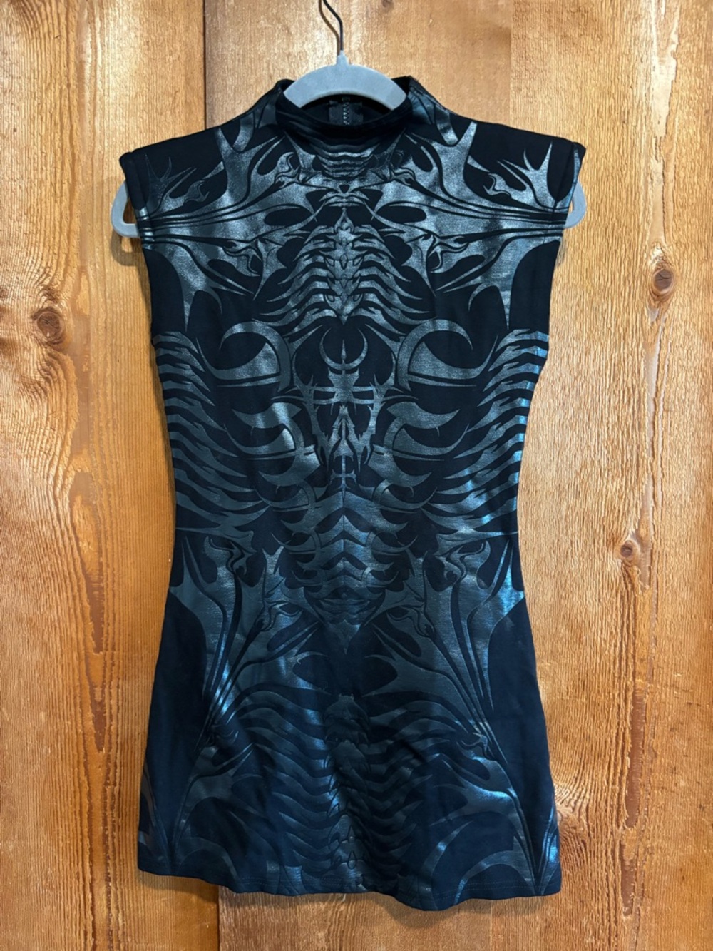 Club Exx Dolls Kill Circuit Culture Mini Dress Techno Black Biomechanical XS